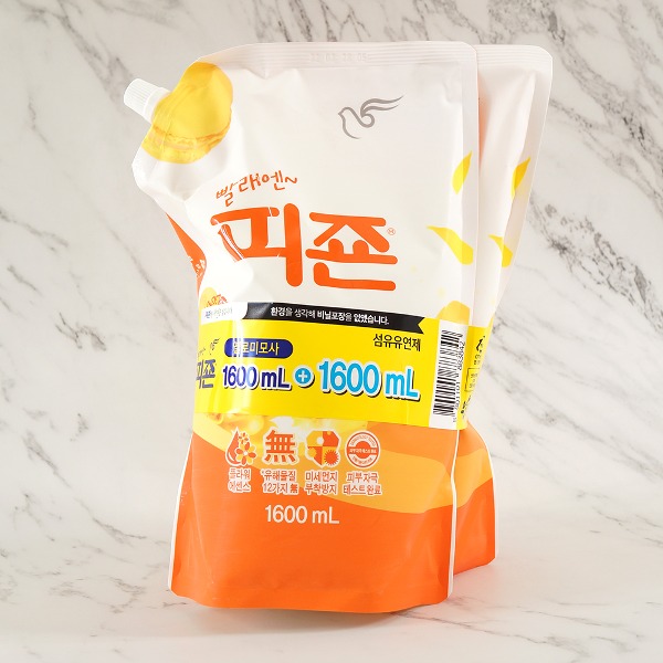 피죤 섬유유연제 옐로우미모사선샤인 1.6+1.6L